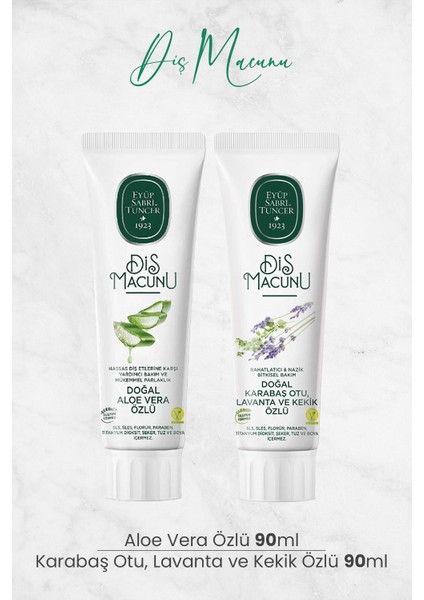 Diş Macunu Aloe Vera ve Lavanta Özlü 90 ml