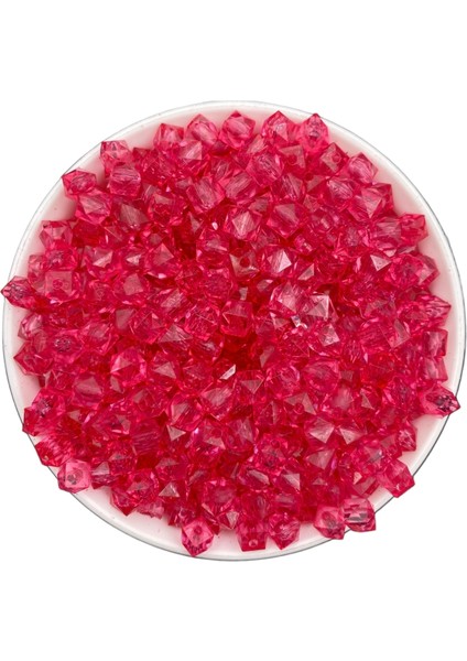 50GR 8mm Fuşya / Koyu Pembe Renk Küp,kübik Model Akrilik Boncuk,takı ,çanta Boncuğu (50GR,~200 Adet) fiyatları