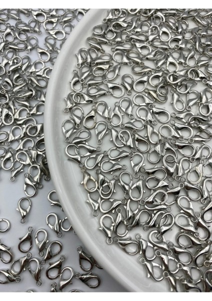 50 Adet Nikel Renk Metal 503 Papağan Kilit (14X7MM), Armut- Istakoz Klips,takı Klipsi fiyatları