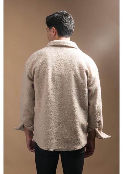 Oversize Düğme Kapamalı Kışlık Erkek Peluş Gömlek indirimleri