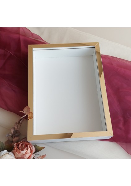 Beyaz 30X40 cm Fotoğraf Bölümsüz Yarı Gold Isimsiz Ledsiz Gül Saklama Kutusu fırsatları