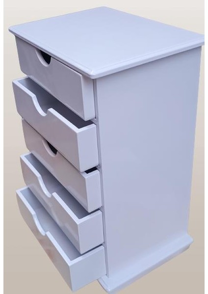 Hobi Adn Dekoratif Takı Şifonyer Ahşap Mdf Parlak Beyaz Cnc Kesim Model El Yapım