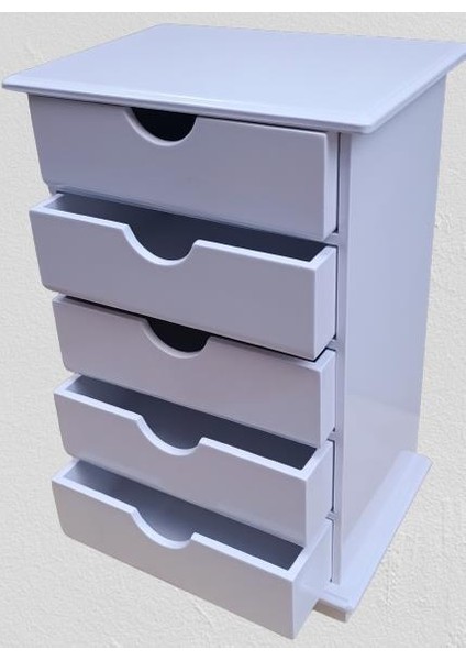 Hobi Adn Dekoratif Takı Şifonyer Ahşap Mdf Parlak Beyaz Cnc Kesim Model El Yapım