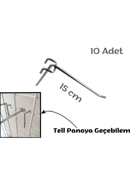 (10 Adet) Tel Pano ve Hasır Pano Takma Tel Askılık, Ürün Asmak Için Metal Askı, Tel Askı Çubuğu