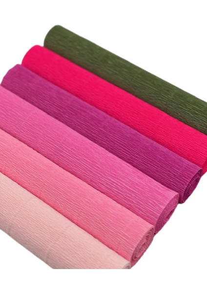 Roco Paper Italyan Krapon Kağıdı Set Pinky – 180 gr - 25X125 cm 6'lı Paket - %260 Esneme Özelliği