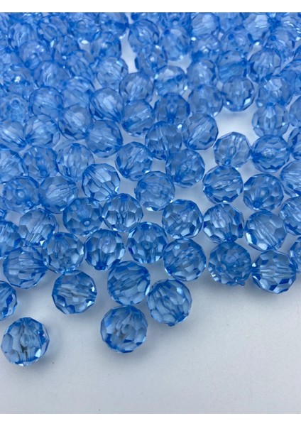 12MM Açık Mavi Renk Petek Model Akrilik Boncuk,çanta Yapım Boncuğu ( 100GR,~120 Adet)