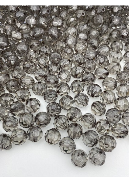 12MM Gri / Füme / Antrasit Renk Petek Model Akrilik Boncuk,çanta Yapım Boncuğu ( 100GR,~120 Adet)