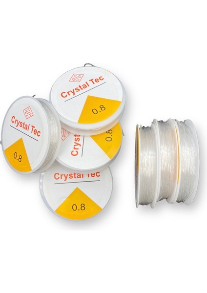 Silikonlu Esnek Lastik Misina - 0.8mm Kalınlığında 10 Metre Şeffaf Lastik Misine