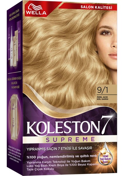 Wella Koleston Supreme Kit 9/1 Özel Açık Kül Sarısı