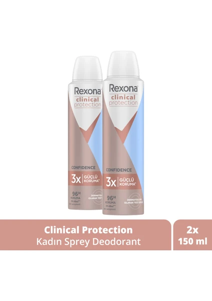 Clinical Protection Kadın Sprey Deodorant Confidence 96 Saat Koruma 150 Ml X2