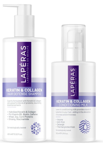 Keratin & Collagen Hair Defense Şampuan + Süt Saç Bakım Seti