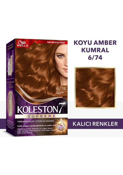 Wella Koleston Supreme Kit 6/74 Koyu Amber Kumral