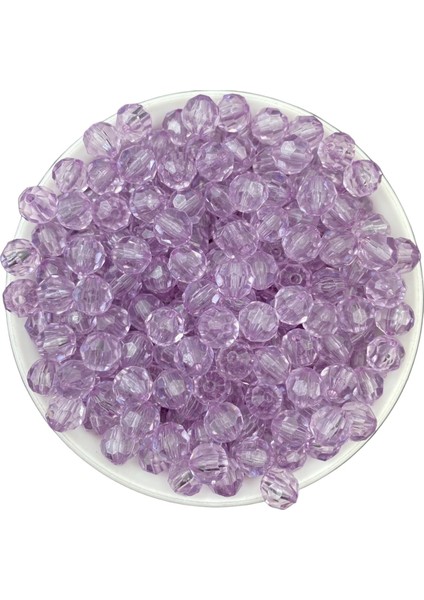 100GR 10MM Lila / Açık Mor Petek Model Akrilik Boncuk,takı,çanta Yapım Boncuğu (100GR,~210 Adet)