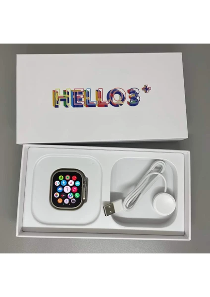 Hello Watch 3 Plus 4gb Saat Hafızası Resim ve Mp3 Yüklenebilir 3  Kordonlu Akıllı Saat