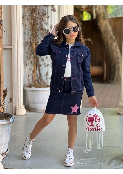 Barbie Kız Çocuk Kot Takım