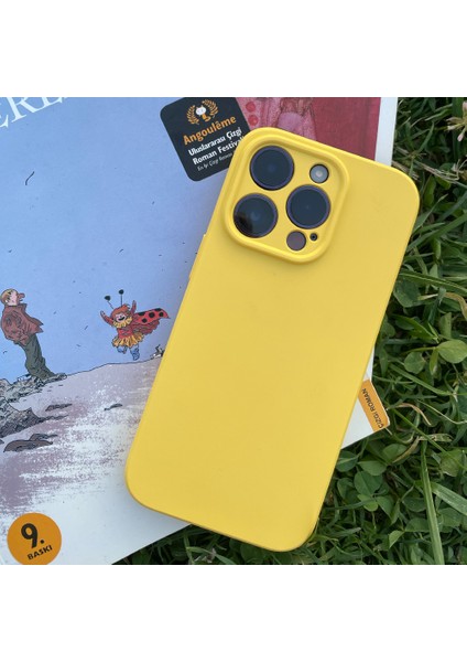 iPhone 13 Pro Uyumlu Kamera Koruyuculu Içi Kadife Lansman Mat Sarı Silikon Telefon Kılıfı fiyatları