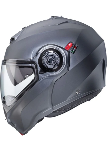 Duke Evo Mat Gun Metal Motosiklet Çene Açılır Kask