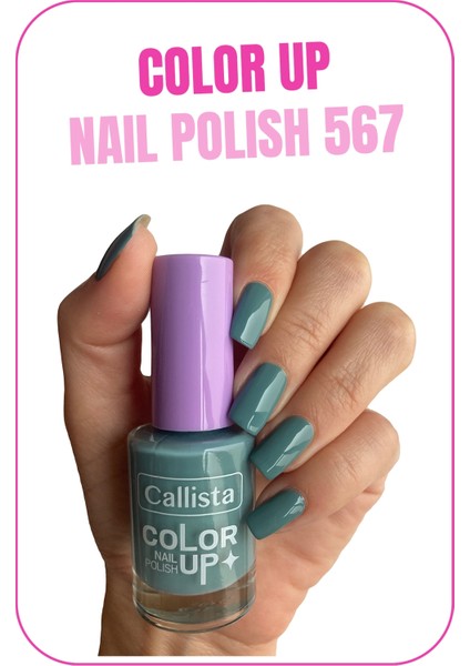 Callista Beauty Callista Color Up Nail Polish Oje 567 Mid Teal - Gri