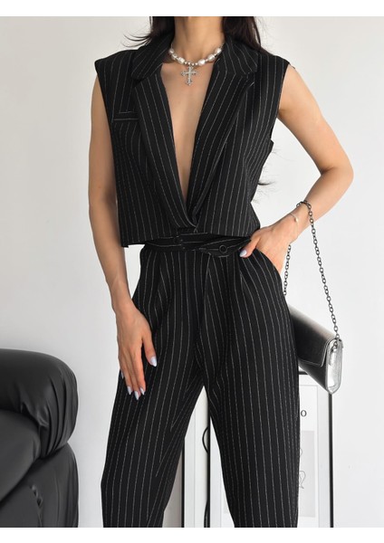 Kadın Çizgi Detaylı Pileli Pantolon modelleri