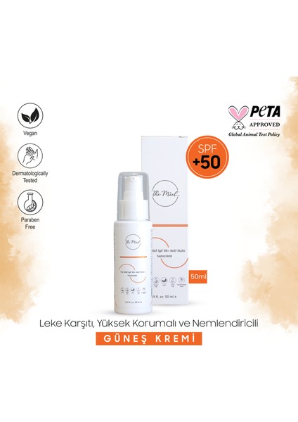 Yoğun Leke Karşıtı SPF 50+ Güneş Kremi – Tüm Cilt Tipleri İçin Renksiz UVA/UVB Koruması ve Nemlendirici, 50 ml