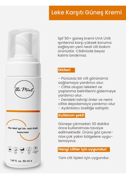 Yoğun Leke Karşıtı SPF 50+ Güneş Kremi – Tüm Cilt Tipleri İçin Renksiz UVA/UVB Koruması ve Nemlendirici, 50 ml modelleri