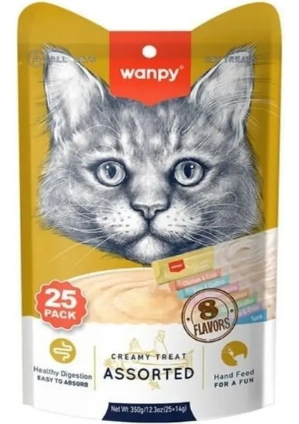 Wanpy Kedi Ödül Çubuğu Sıvı Karışık Paket 25 ADETX14 gr