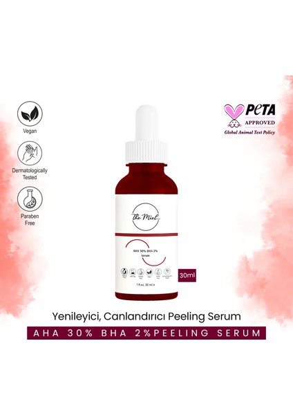 Aha 30% Bha 2% Canlandırıcı Kırmızı Peeling Cilt Bakım Serumu