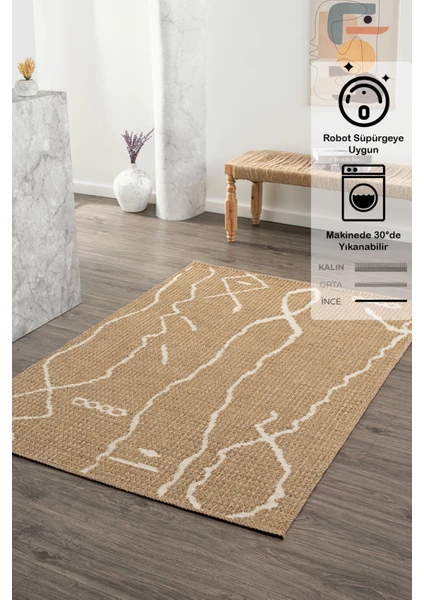 Caretta Home Caretta Kraft 4125 Jüt Tabanlı Modern Örme Kilim