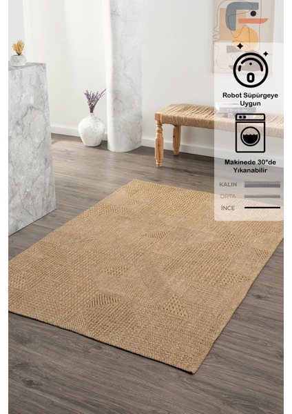 Caretta Home Caretta Kraft 4127 Jüt Tabanlı Modern Örme Kilim