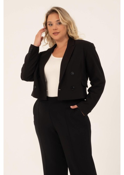Astarlı Blazer Crop Ceket