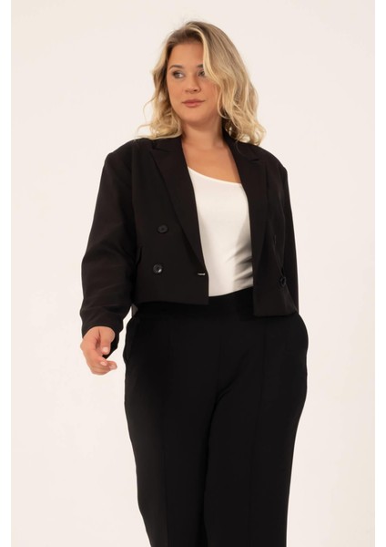 Astarlı Blazer Crop Ceket
