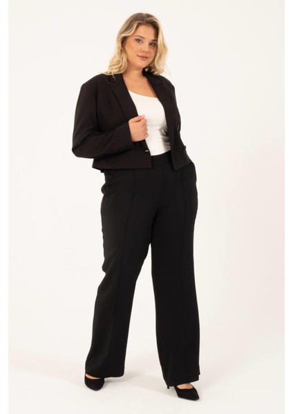 Astarlı Blazer Crop Ceket