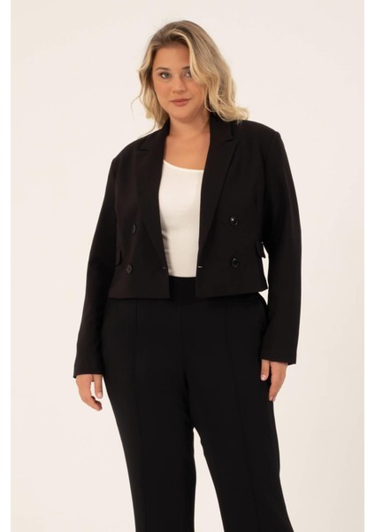 Astarlı Blazer Crop Ceket