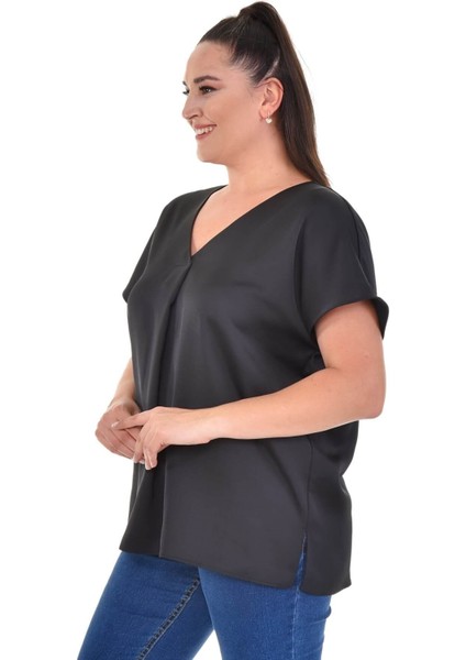 V Yaka Saten Bluz modelleri