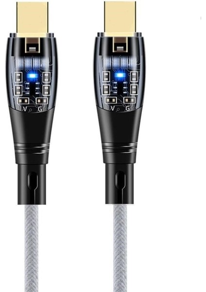 6A 60W Type-C To Type-C 1metre Hızlı Data ve Şarj Kablosu Beyaz Ömür Boyu Garanti YK250S