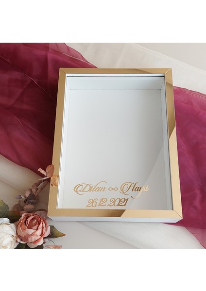 Beyaz 30X40 cm Fotoğraf Bölümsüz Yarı Gold Isimli Ledsiz Gül Saklama Kutusu fırsatları