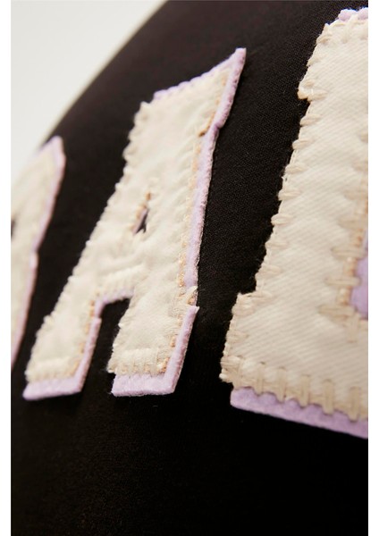 Felt Crewneck Siyah Erkek Sweatshirt fırsatları