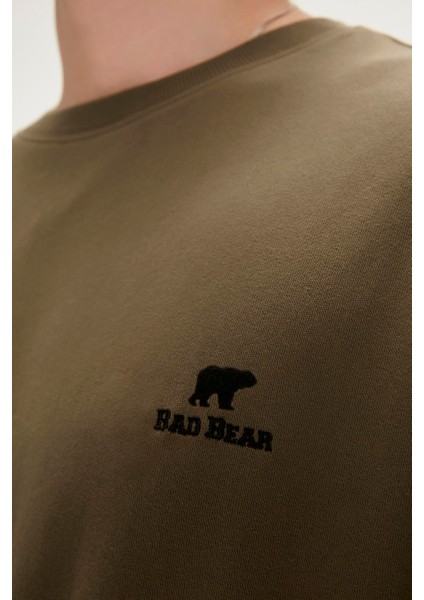 Tag Crewneck Haki Erkek Sweatshirt