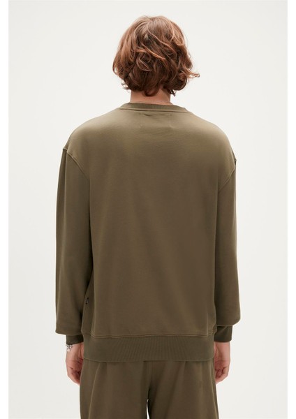 Tag Crewneck Haki Erkek Sweatshirt
