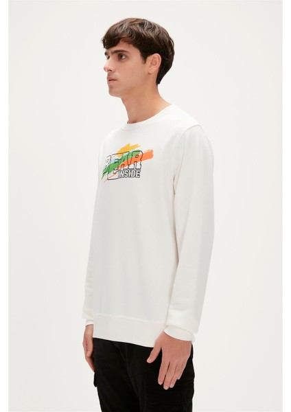 Crayon Crewneck Off-White Beyaz Erkek Sweatshirt fırsatları