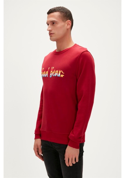 Manuscript Crewneck Bordo Erkek Sweatshirt fiyatları
