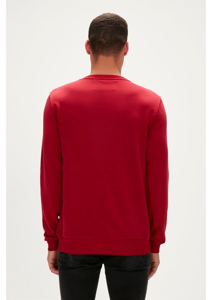 Manuscript Crewneck Bordo Erkek Sweatshirt fırsatları