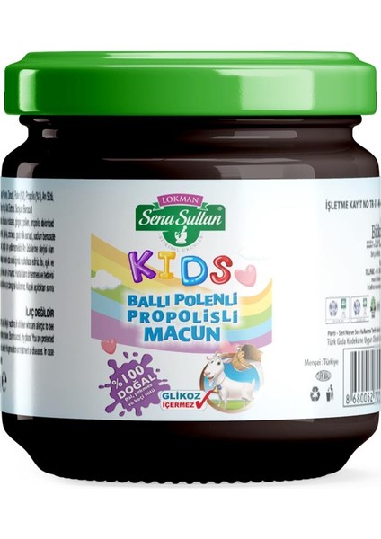 Sena Sultan Glikozsuz Ballı Polenli Propolisli Kids Macun 235 gr