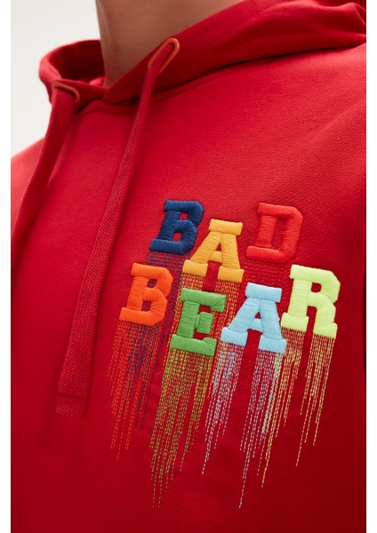 Bad Bear Rainbow Hoodie Erkek Kırmızı Sweatshirt 23.02.12.005-C54