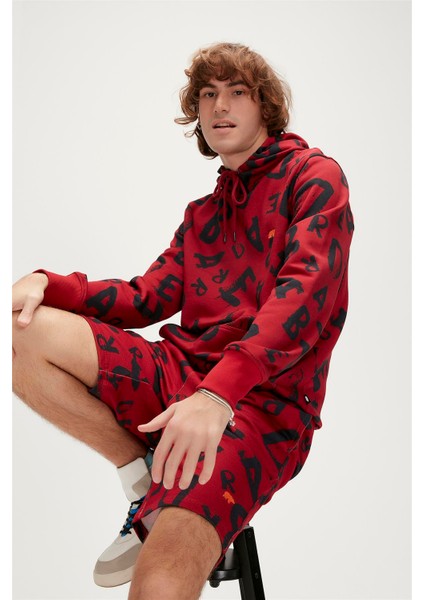 Bling Hoodie Maroon Bordo Kapüşonlu Erkek Sweatshirt fiyatları