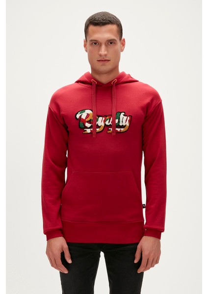 Royalty Hoodie Maroon Bordo Kapüşonlu Erkek Sweatshirt