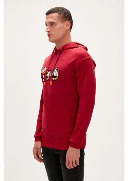 Royalty Hoodie Maroon Bordo Kapüşonlu Erkek Sweatshirt