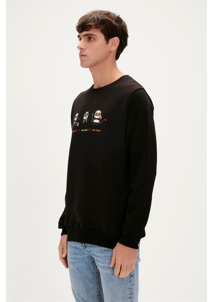 Play Hard Crewneck Erkek Siyah Sweatshirt 23.02.12.018-C01 fiyatları