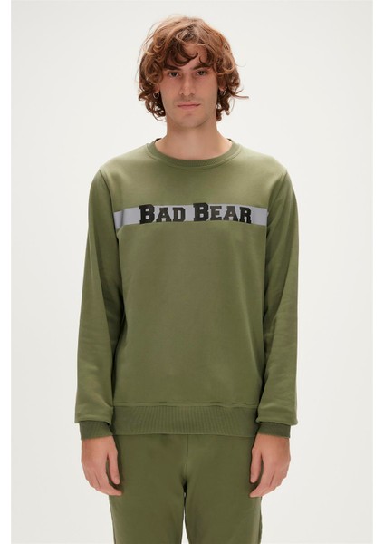Reflect Bear Crewneck Thyme Yeşil Erkek Sweatshirt