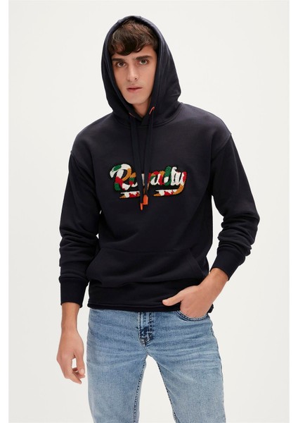 Bad Bear Royalty Hoodie Lacivert Kapüşonlu Erkek Sweatshirt